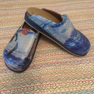 Goby Clogs/Mules WCAL4002 Vibrant Artistic Slip-On Shoes Size 40EU 9.5US